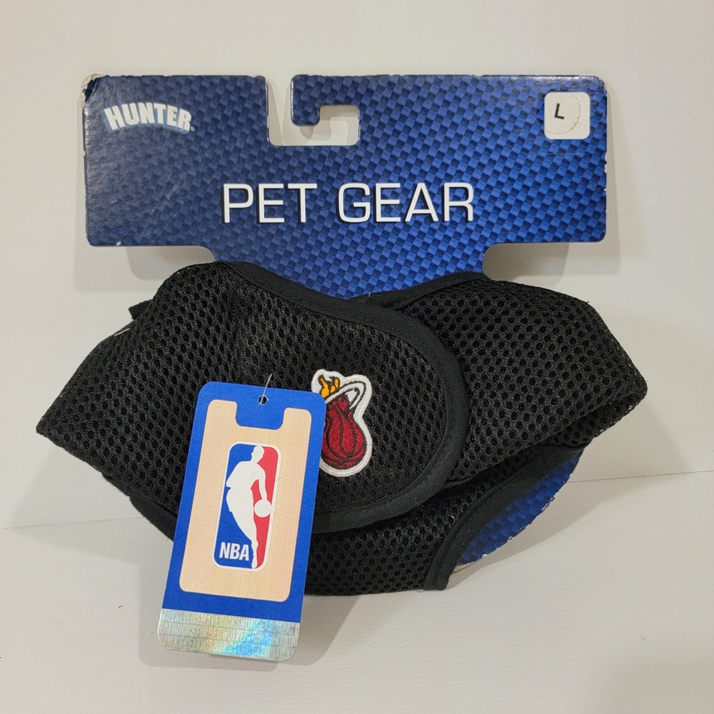NBA Miami Heat Dog Harness Hunter Pet Gear Black Mesh Large NWT